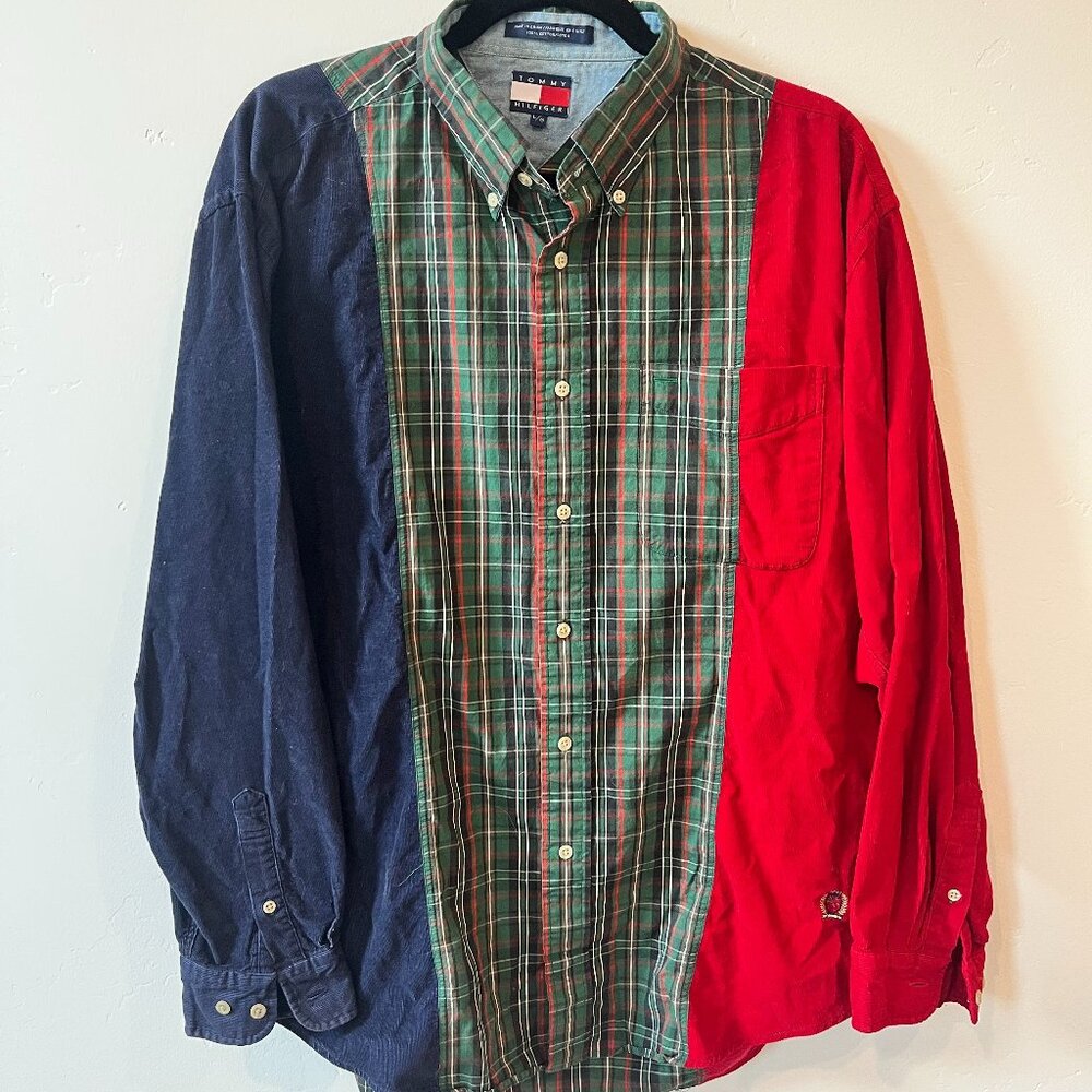 Tommy Hilfiger Men's Vintage Button Down Plaid Shirt